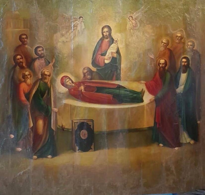 Реставрация иконы Успения Пресвятой Богородицы в Гефсимании. Видео